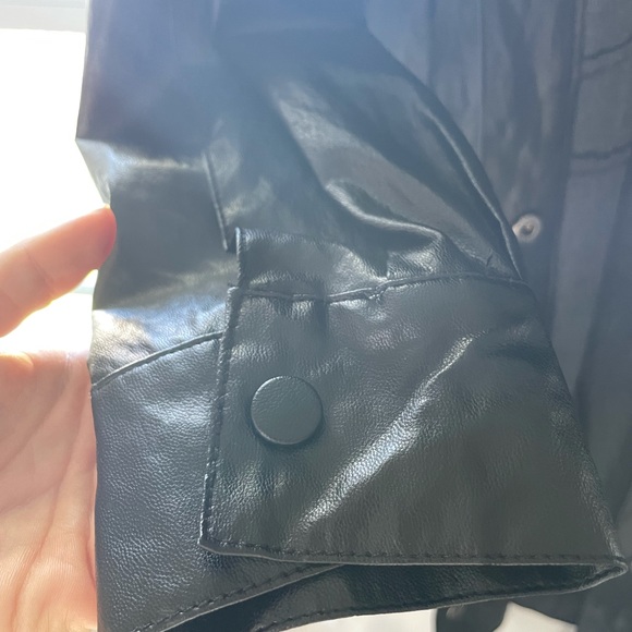 NEW BEAUTIFUL LEATHER DUSTER/ COAT OR DRESS ZARA SIZE LARGE - will fit sm/md - Picture 8 of 9